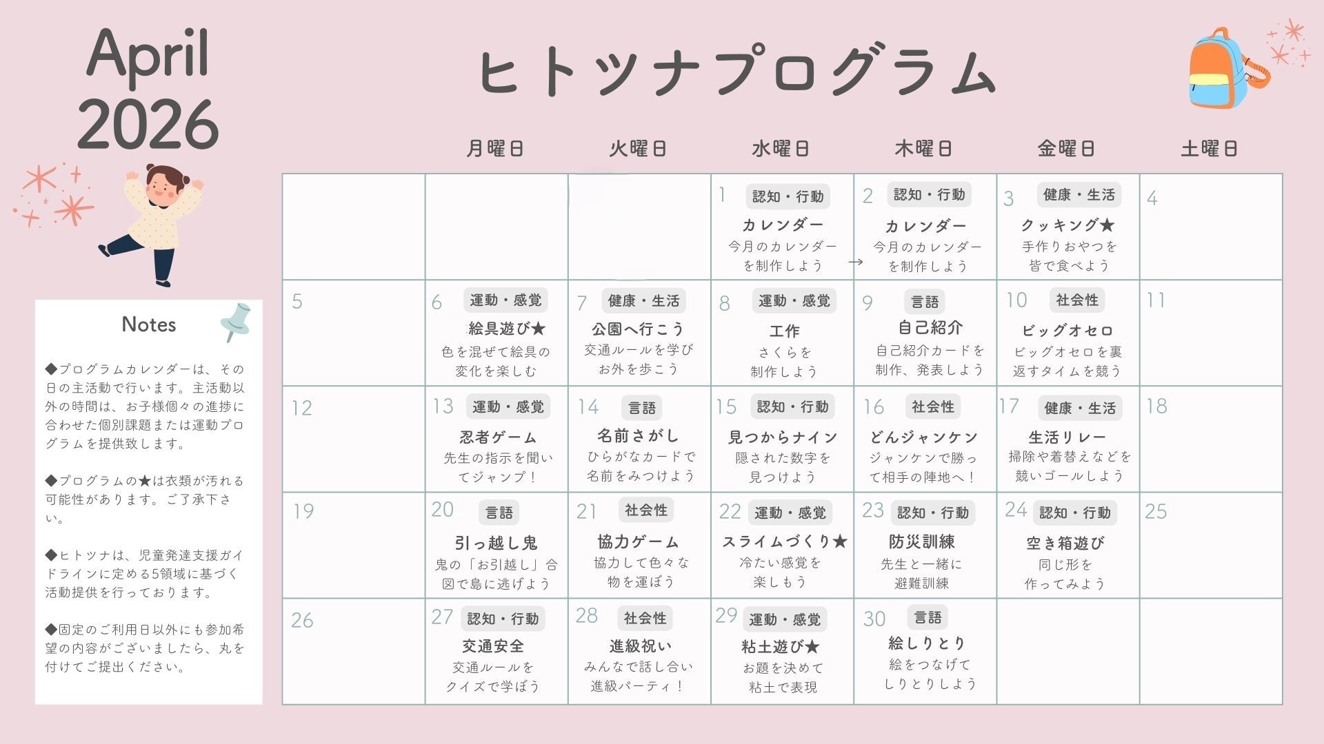 4月のプログラム