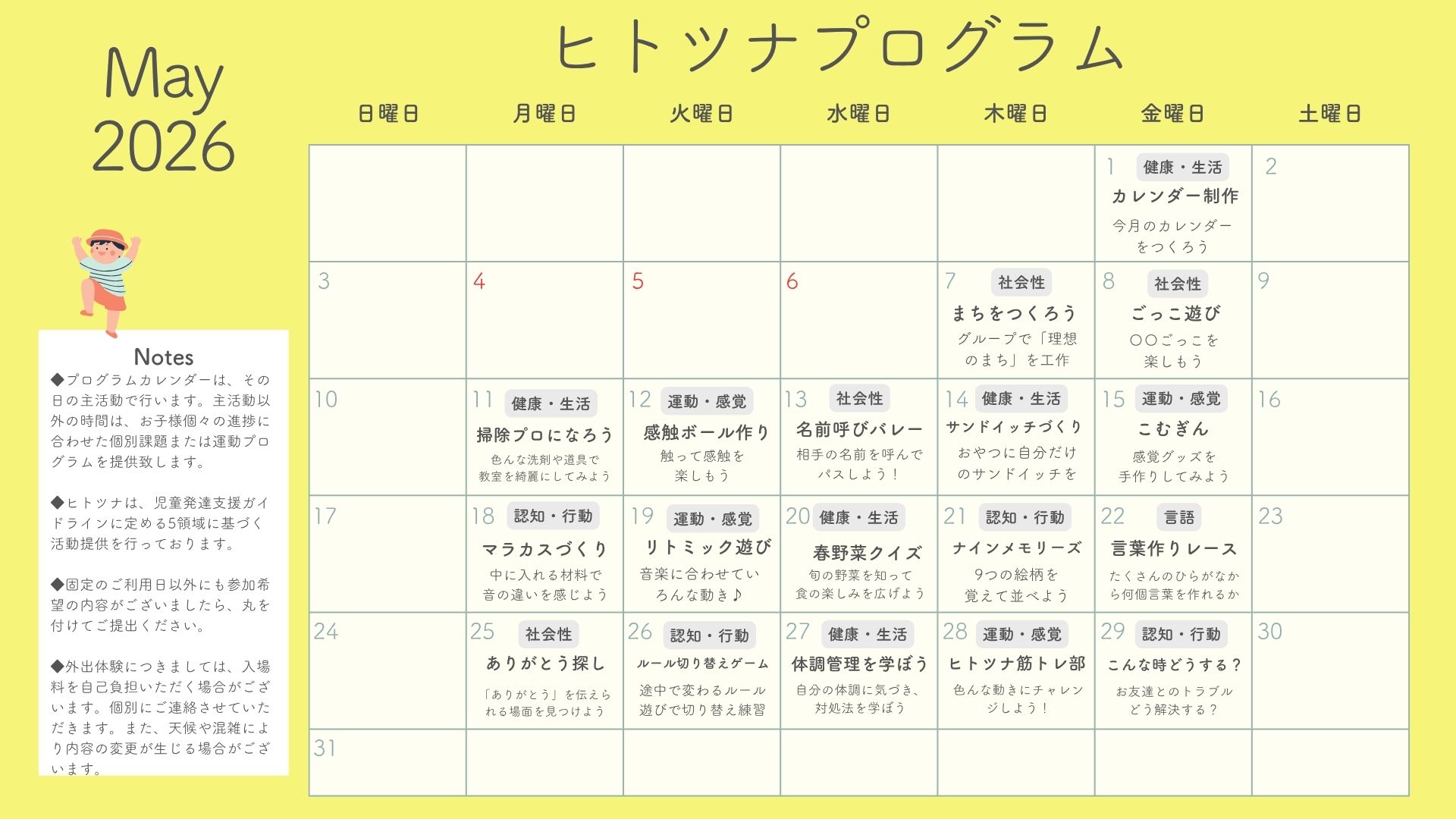 5月のプログラム