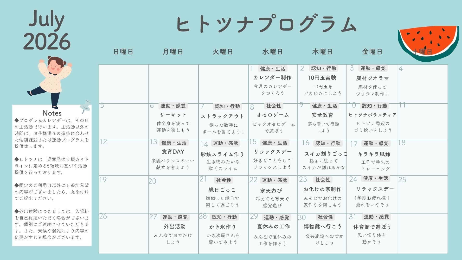 7月のプログラム